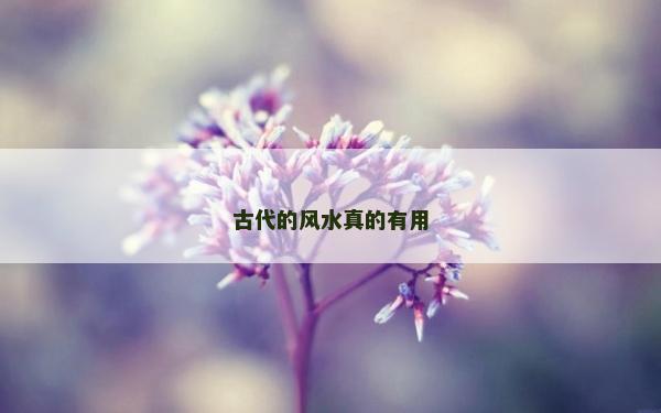 古代的风水真的有用