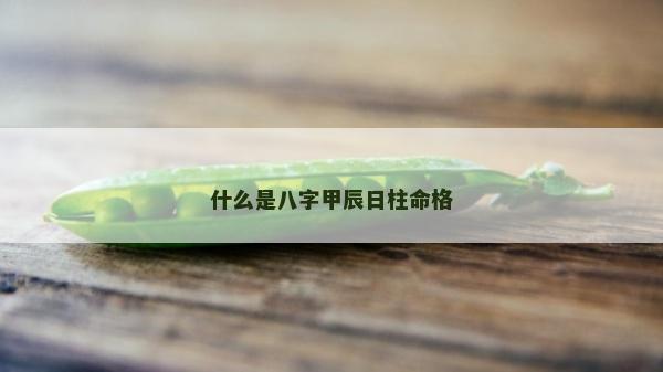 什么是八字甲辰日柱命格