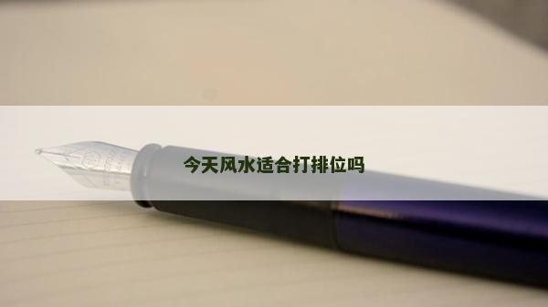 今天风水适合打排位吗