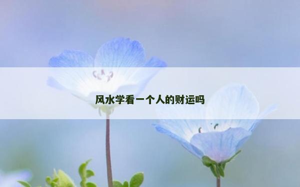 风水学看一个人的财运吗