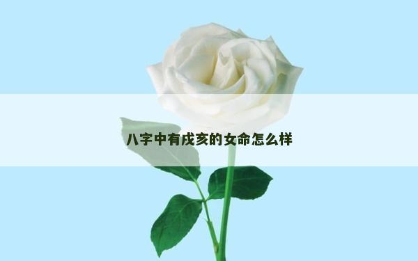八字中有戌亥的女命怎么样