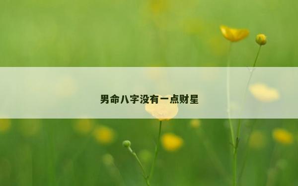 男命八字没有一点财星