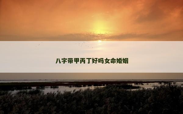 八字带甲丙丁好吗女命婚姻
