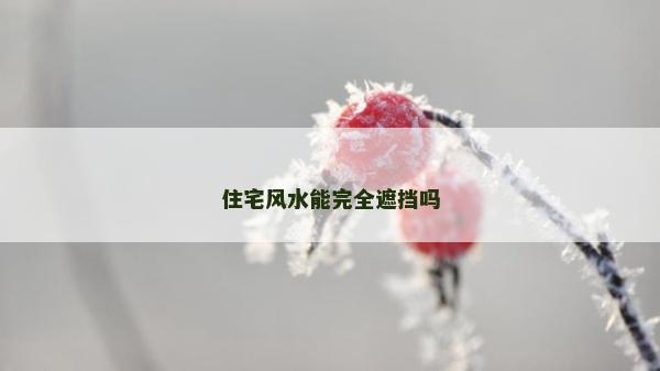 住宅风水能完全遮挡吗