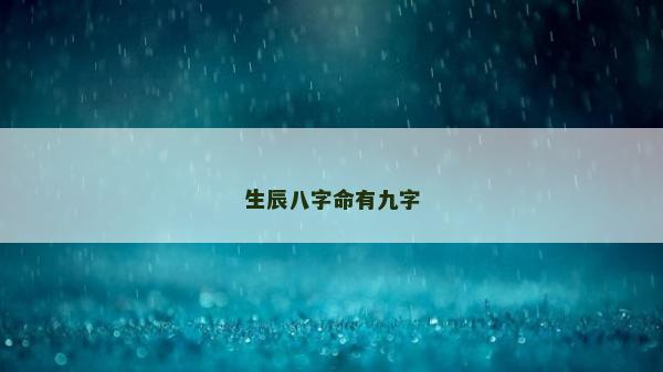 生辰八字命有九字