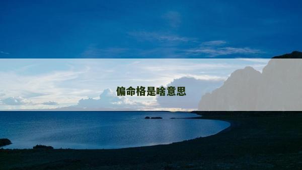 偏命格是啥意思