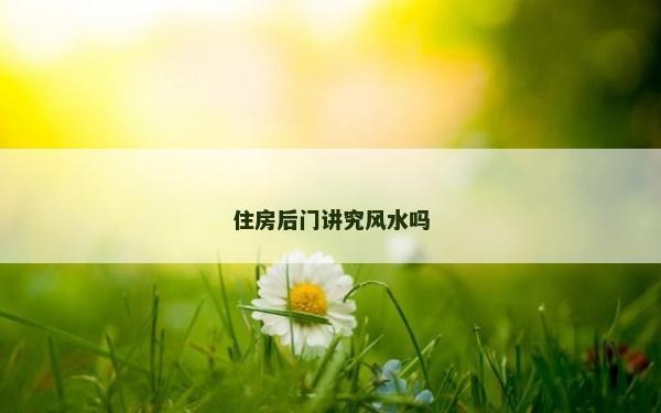 住房后门讲究风水吗