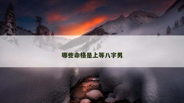 哪些命格是上等八字男