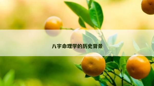 八字命理学的历史背景