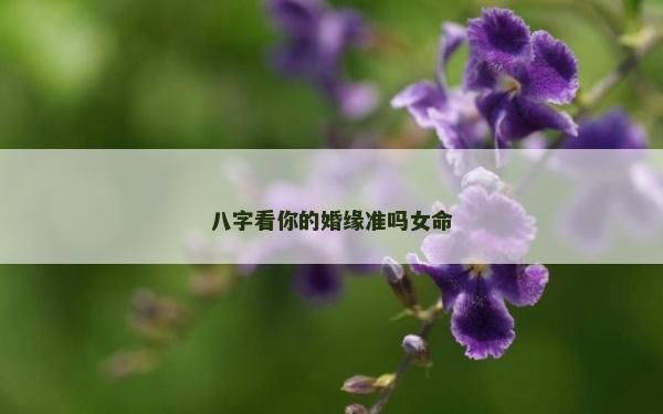 八字看你的婚缘准吗女命