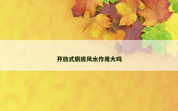 开放式厨房风水作用大吗