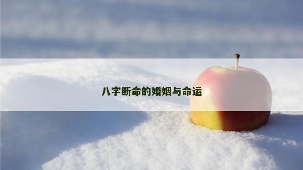 八字断命的婚姻与命运