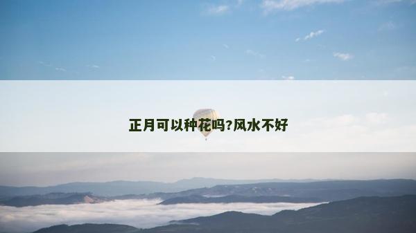 正月可以种花吗?风水不好