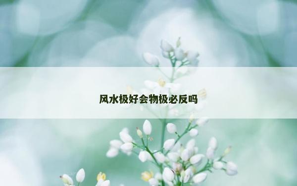 风水极好会物极必反吗