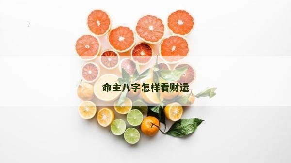 命主八字怎样看财运