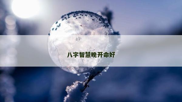 八字智慧晚开命好