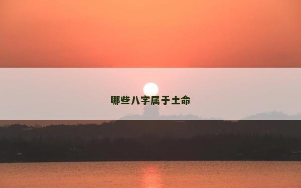 哪些八字属于土命