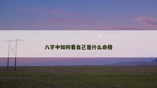 八字中如何看自己是什么命格