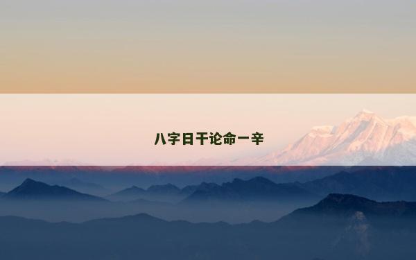 八字日干论命一辛