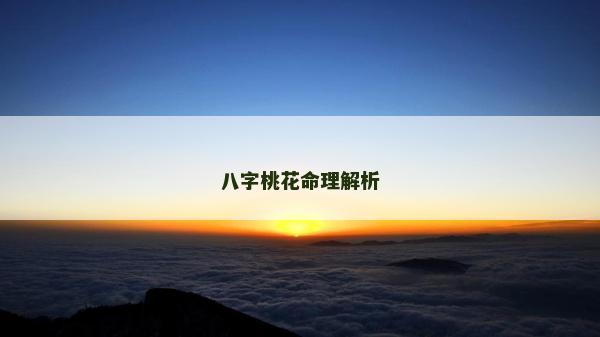 八字桃花命理解析