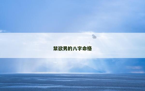 禁欲男的八字命格
