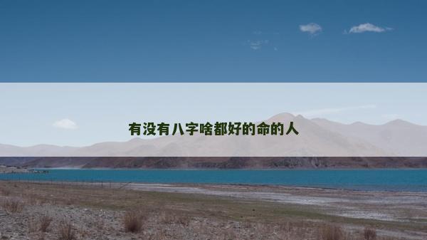 有没有八字啥都好的命的人