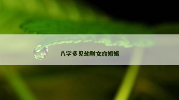 八字多见劫财女命婚姻