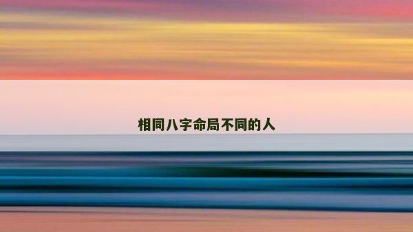 相同八字命局不同的人