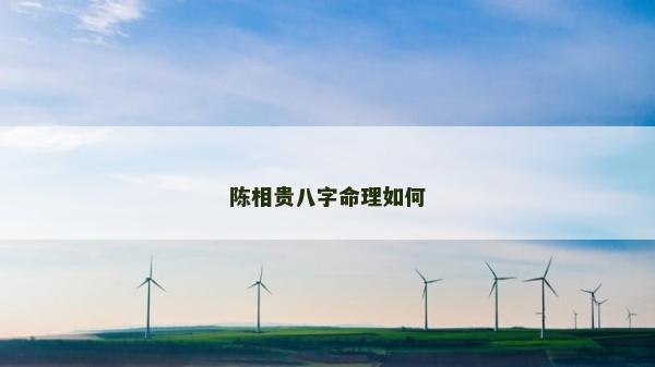 陈相贵八字命理如何