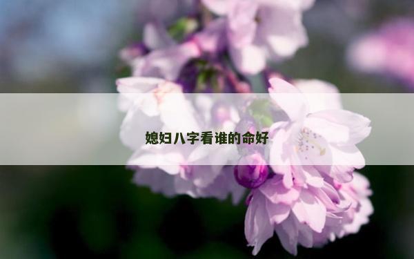 媳妇八字看谁的命好