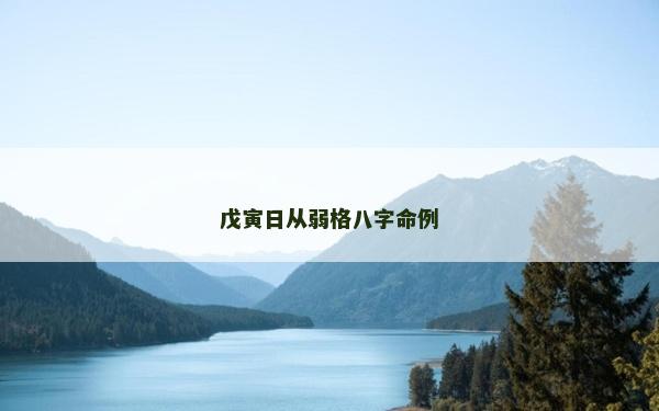 戊寅日从弱格八字命例
