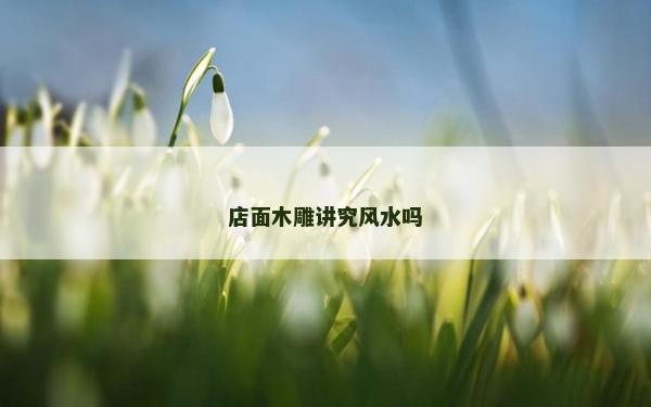 店面木雕讲究风水吗
