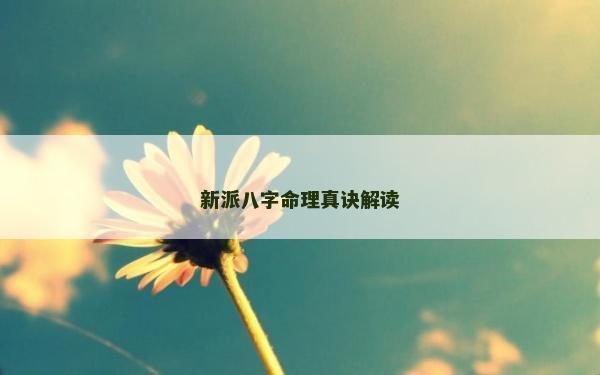 新派八字命理真诀解读
