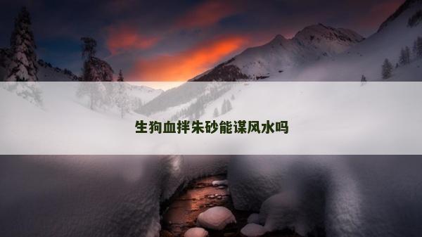 生狗血拌朱砂能谋风水吗