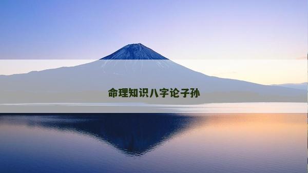 命理知识八字论子孙
