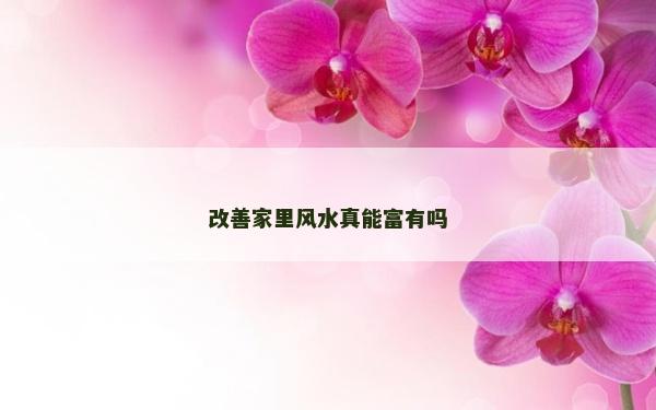 改善家里风水真能富有吗