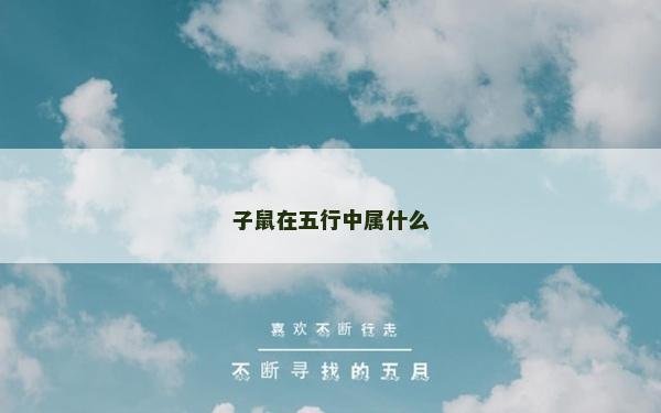 子鼠在五行中属什么