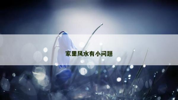家里风水有小问题