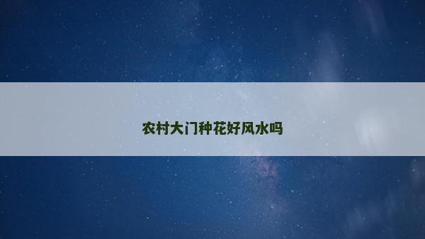 农村大门种花好风水吗