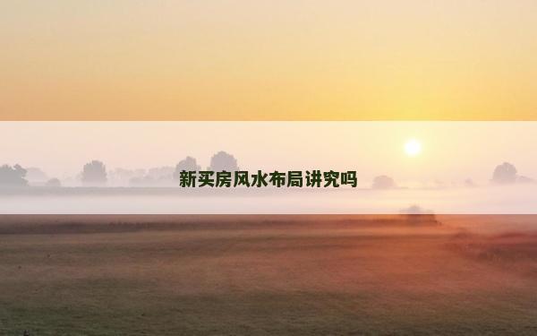 新买房风水布局讲究吗