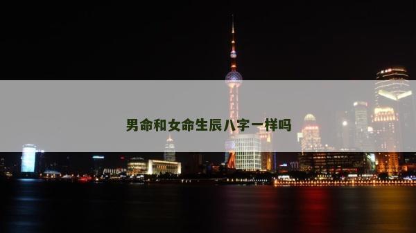 男命和女命生辰八字一样吗