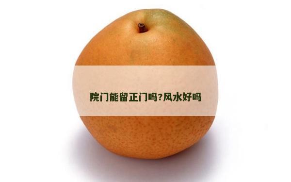 院门能留正门吗?风水好吗