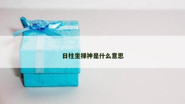 日柱坐禄神是什么意思