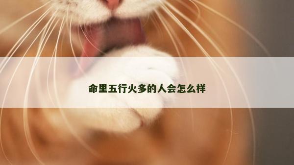 命里五行火多的人会怎么样