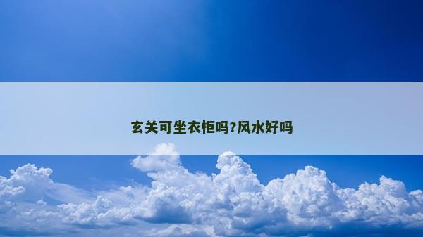 玄关可坐衣柜吗?风水好吗