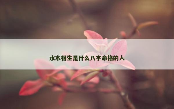 水木相生是什么八字命格的人