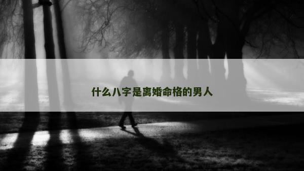 什么八字是离婚命格的男人