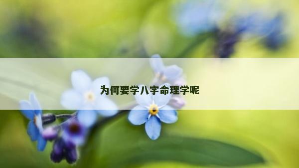 为何要学八字命理学呢