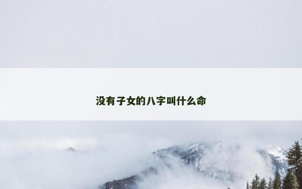 没有子女的八字叫什么命