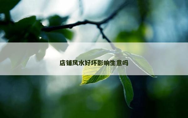 店铺风水好坏影响生意吗